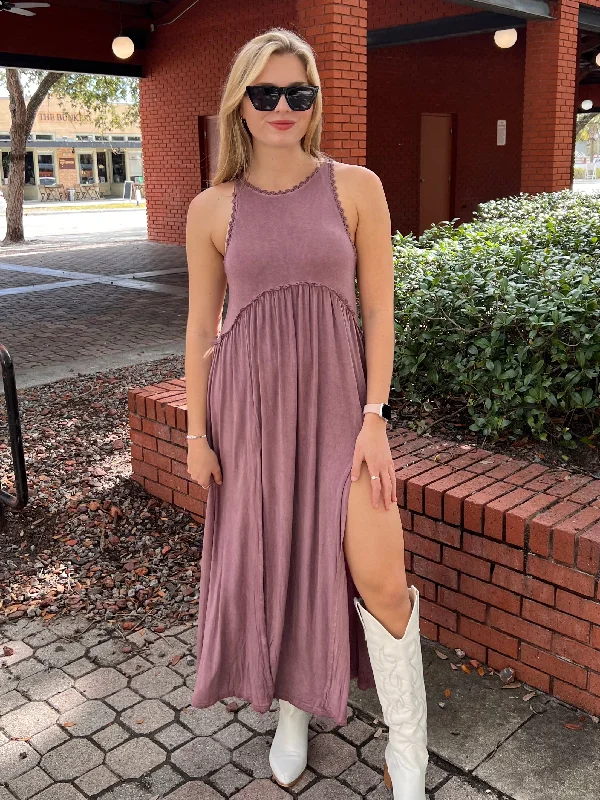 BRYN MAXI DRESS IN BURGUNDY Sleeveless maxi dresses
