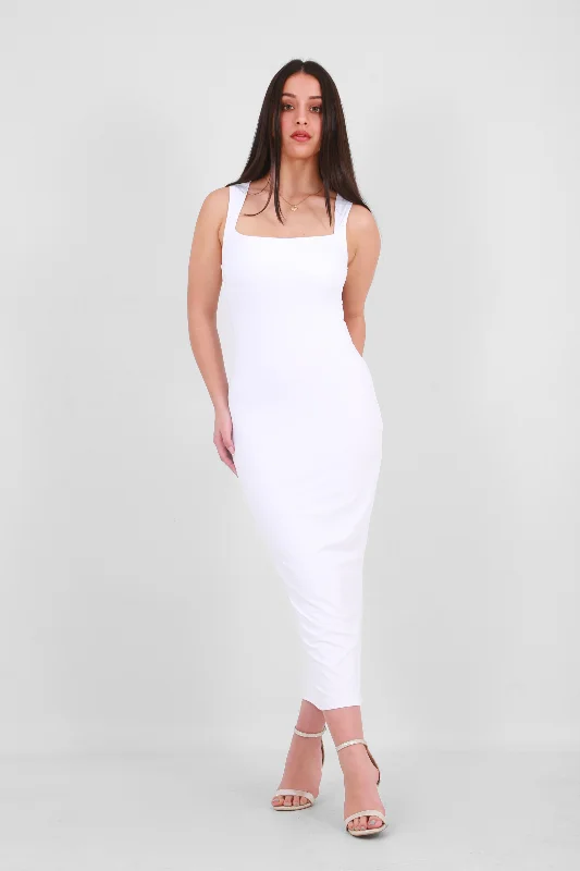 Calypso Bodycon maxi dress- white- Miss Molly brand Long sleeve maxi dresses