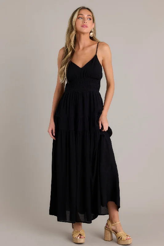 Skyline Grace Black Maxi Dress Edgy maxi dresses