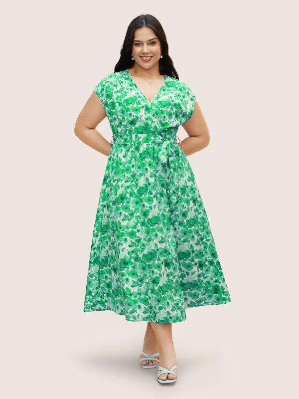 Watercolor Floral Dolman Sleeve Maxi Dress Knitted maxi dresses