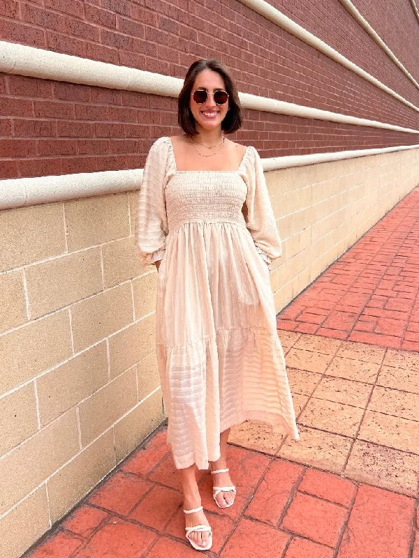 WAVERLY MAXI DRESS IN CREAM Women's maxi dresses