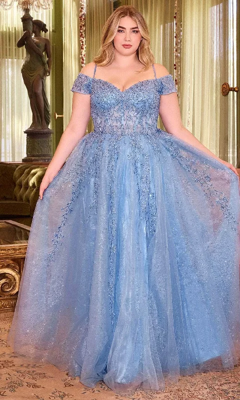 Cinderella Divine C154C - Cold Shoulder with Corset Detailing Prom Dress Vacation unclassified dresses Cinderella Divine C154C - Cold Shoulder with Corset Detailing Prom Dress Vacation unclassified dresses