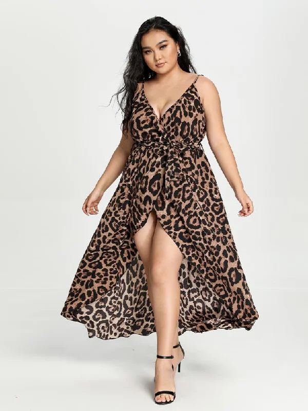 Leopard Split Cami Dress