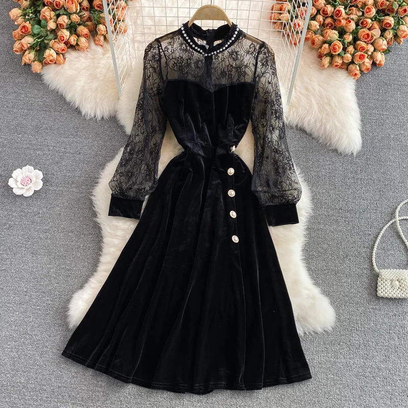 High waist, narrow waist, super fairy Hepburn style, large swing long skirt  3110 Midi Maxi Outfit