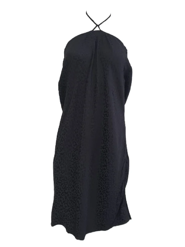 MADEWELL Women's Black Cheetah Print Sleeveless Dress #MA988 12 NWT