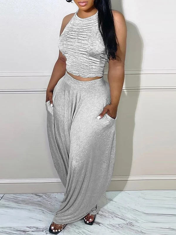 Halter Top & Slouchy Pants Set