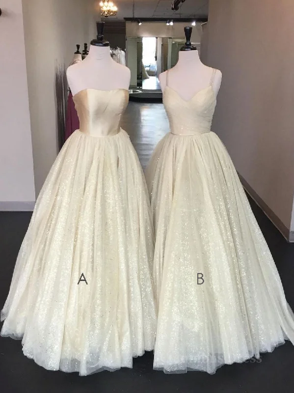 Champagne A-line tulle long Corset Prom dress champagne evening dress outfit Tulle Dress Perfect