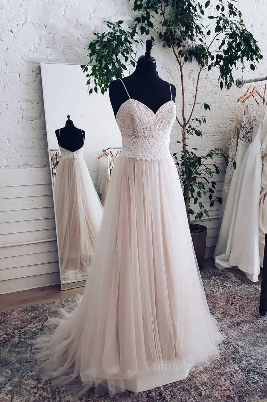 Champagne tulle sweetheart lace long Corset Prom dress tulle Corset Formal dress outfit