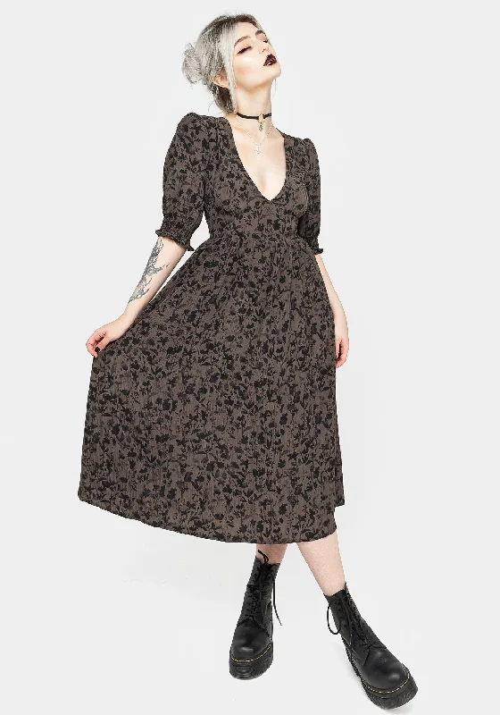 Floromancy Midi Dress Tulle A-line Skirt